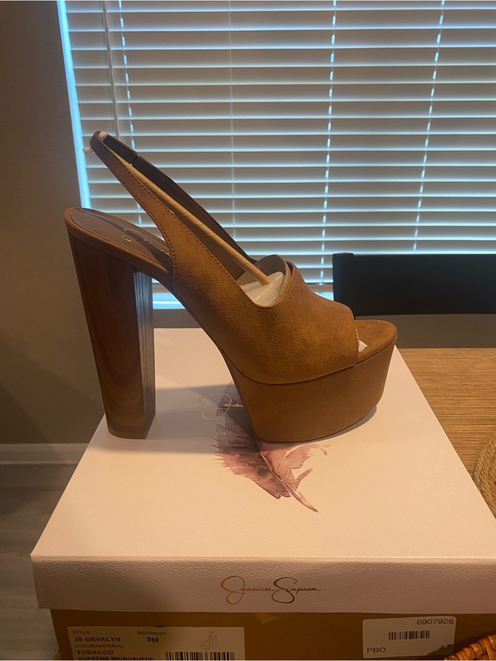 Jessica Simpson Devalyn Platform Slingback Heels in Tobacco Brown